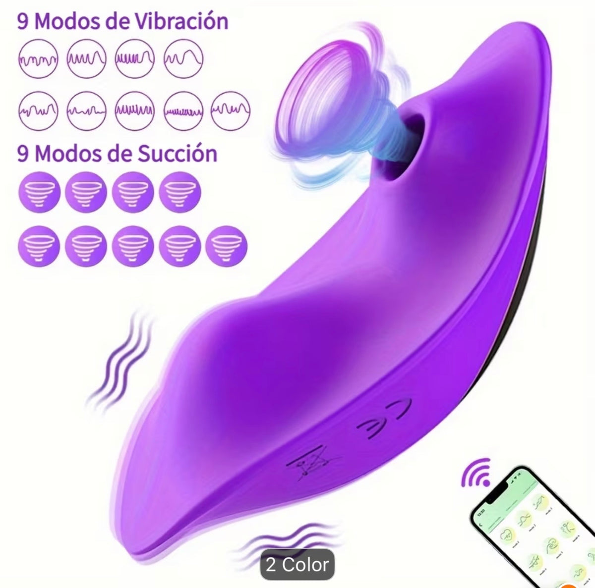 Masajeador vaginal con succión